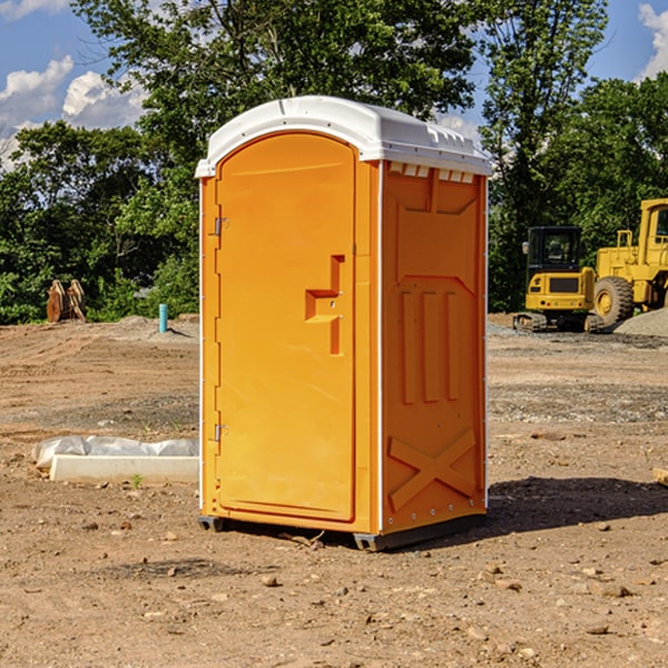 how often are the porta potties cleaned and serviced during a rental period in Coffeen